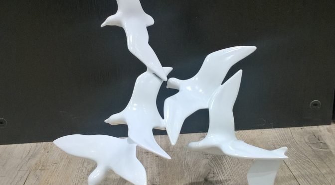 Shorebirds on Sand bronze sculpture